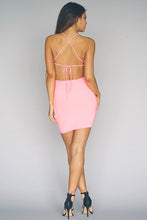 Load image into Gallery viewer, SPAGHETTI STRAP CROSSBACK WITH FRONT DETAIL DRESS