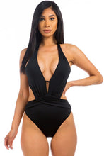 Load image into Gallery viewer, One piece Swimwear Pleated Waist and Side Cutout