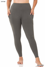 Load image into Gallery viewer, PLUS BETTER COTTON WIDE WAISTBAND POCKET LEGGINGS