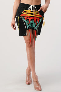 LACE UP DETAILED SHORTS