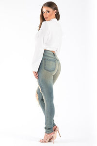 KYLE SKINNY JEAN IN SAND WASH