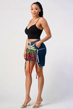 Load image into Gallery viewer, LACE UP DENIM DETAILED MINI SKIRT