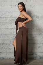 Load image into Gallery viewer, CROPPED BUSTIER AND WIDE  PLEATED PANTS SET