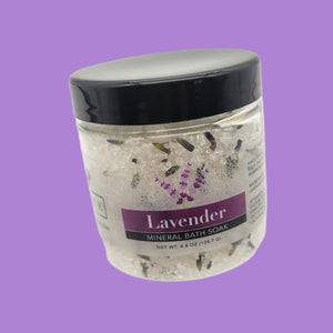 Lavender Bath Salt Mineral Soak 4 oz.