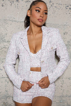 Load image into Gallery viewer, TWEED SET WTH JACKET, BUSTIER AND SHORTS