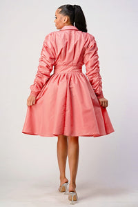 Casual pink long sleeve short coat