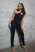 Load image into Gallery viewer, ONE SIDE STRAP RIB JERSEY JUMPSUIT