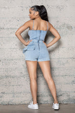Load image into Gallery viewer, DENIM FRONT SIDE RUFFLE SHORTS