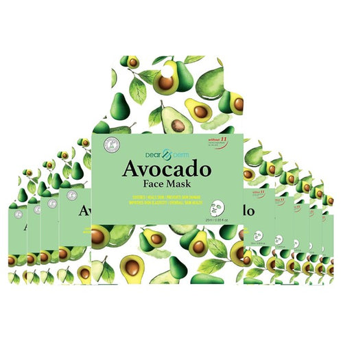 10 Pack   Avocado Soothing Face Mask Pack Sheet