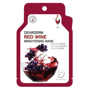 10P Red Whine Brightening Face Mask Pack Sheet