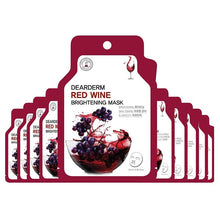 Load image into Gallery viewer, 10P Red Whine Brightening Face Mask Pack Sheet