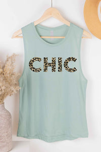 LEOPARD CHIC GRAPHIC MUSCLE TANK