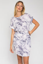 Load image into Gallery viewer, SHORT DOLMAN, ROLL UP SLEEVE, SIDE TIE WAIST DRESS