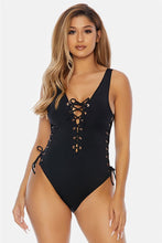 Load image into Gallery viewer, Lace Up One Piece Swimsuit