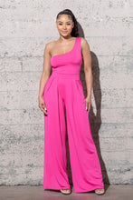 Load image into Gallery viewer, WIDE LEG , ONE SHOULDER JUMPSUIT