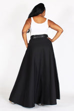 Load image into Gallery viewer, FAUX LEATHER FRONT AND TECHNO BACK MAXI SKIRT