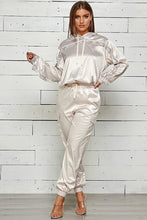 Load image into Gallery viewer, STRETCH SATIN LACE SATIN JOGGER SET
