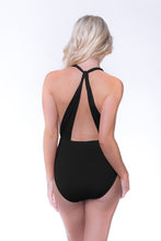 Load image into Gallery viewer, SOLID HALTER V NECK ONE PIECE