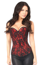 Load image into Gallery viewer, Red Lace Over Bust Corset