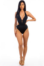 Load image into Gallery viewer, One piece Swimwear Pleated Waist and Side Cutout