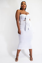 Load image into Gallery viewer, DOUBLE TIE FRONT TUBE DRESS