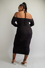 Load image into Gallery viewer, LONG SLEEVE HALTER NECK DRESS