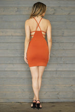 Load image into Gallery viewer, SPAGHETTI STRAP FRONT &amp; BACK DETAIL BODYCON DRESS