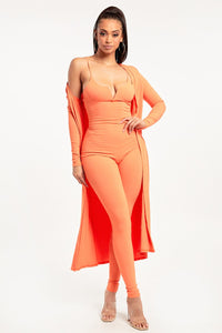 Bodycon Jumpsuit with Cardigan Set