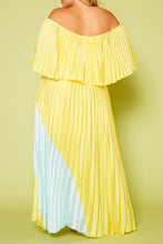 Load image into Gallery viewer, Two Tone Pleated Asymmetrical Maxi Dress