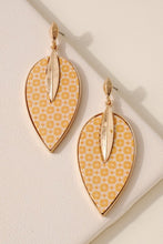Load image into Gallery viewer, Leaf Shaped Wood Dangling Earrings