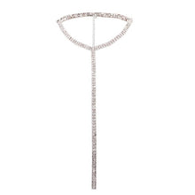 Load image into Gallery viewer, Long Tassel Crystal Rhinestone Choker Necklace