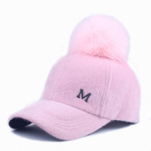 Load image into Gallery viewer, Faux Fur Pompom Ball Cap