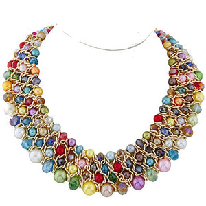 Multi-Colored Pearl Bead Necklace