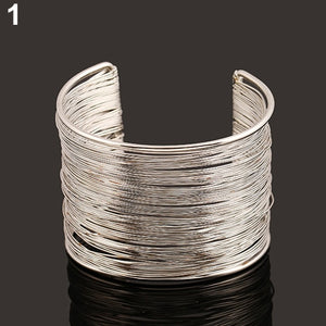 Metal Wires Strings Open Bangle