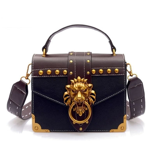 Lion Head Lock Handbag