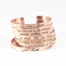 Load image into Gallery viewer, Engraved Inspirational Quote Bracelets