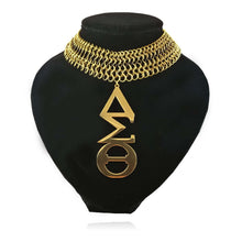 Load image into Gallery viewer, Stainless Steel  Gold Tone Delta Sigma Theta Necklace