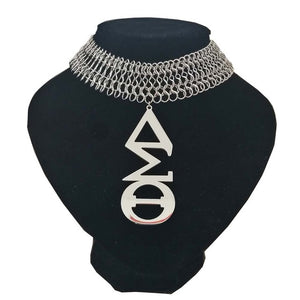 Stainless Steel  Gold Tone Delta Sigma Theta Necklace