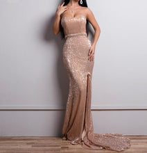 Load image into Gallery viewer, Silver Sequined Mermaid Dresses