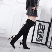 Load image into Gallery viewer, Faux Suede Thigh High Boots