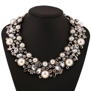 Crystal Big Pearl Necklace