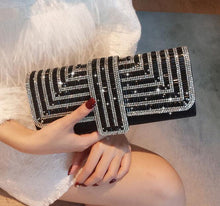 Load image into Gallery viewer, Rhinestone Pleated Clutch