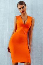 Load image into Gallery viewer, Deep V-Neck Sleeveless Bodycon Dress